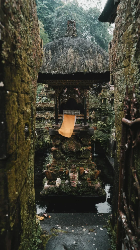 Exterior view of a haunted Airbnb in Bali surrounded by jungle at dusk