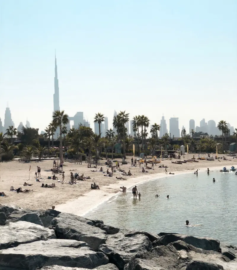 Jumeirah Beach with Burj Al Arab in the distance